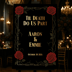 gothic wedding sign