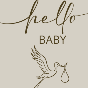 neutral baby shower sign beige