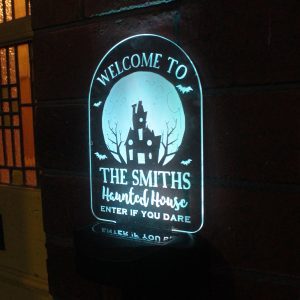 outdoor halloween light solar powered sign