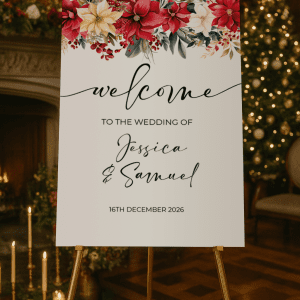 poinsettia wedding sign
