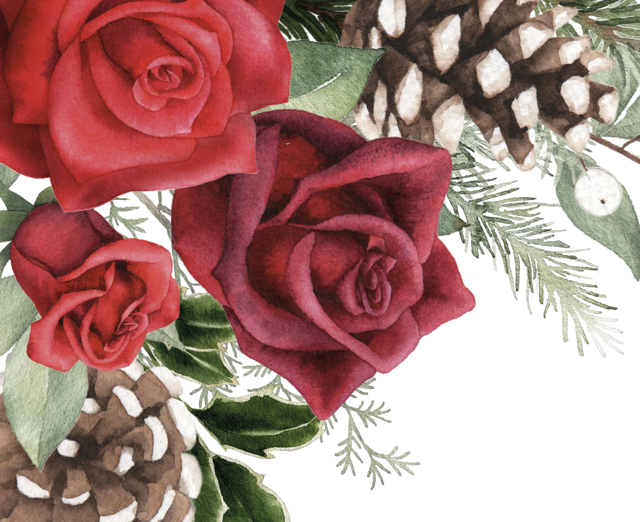 Seasonal Wedding Signage – Red Rose & Pine Cone Welcome Board - Image 3