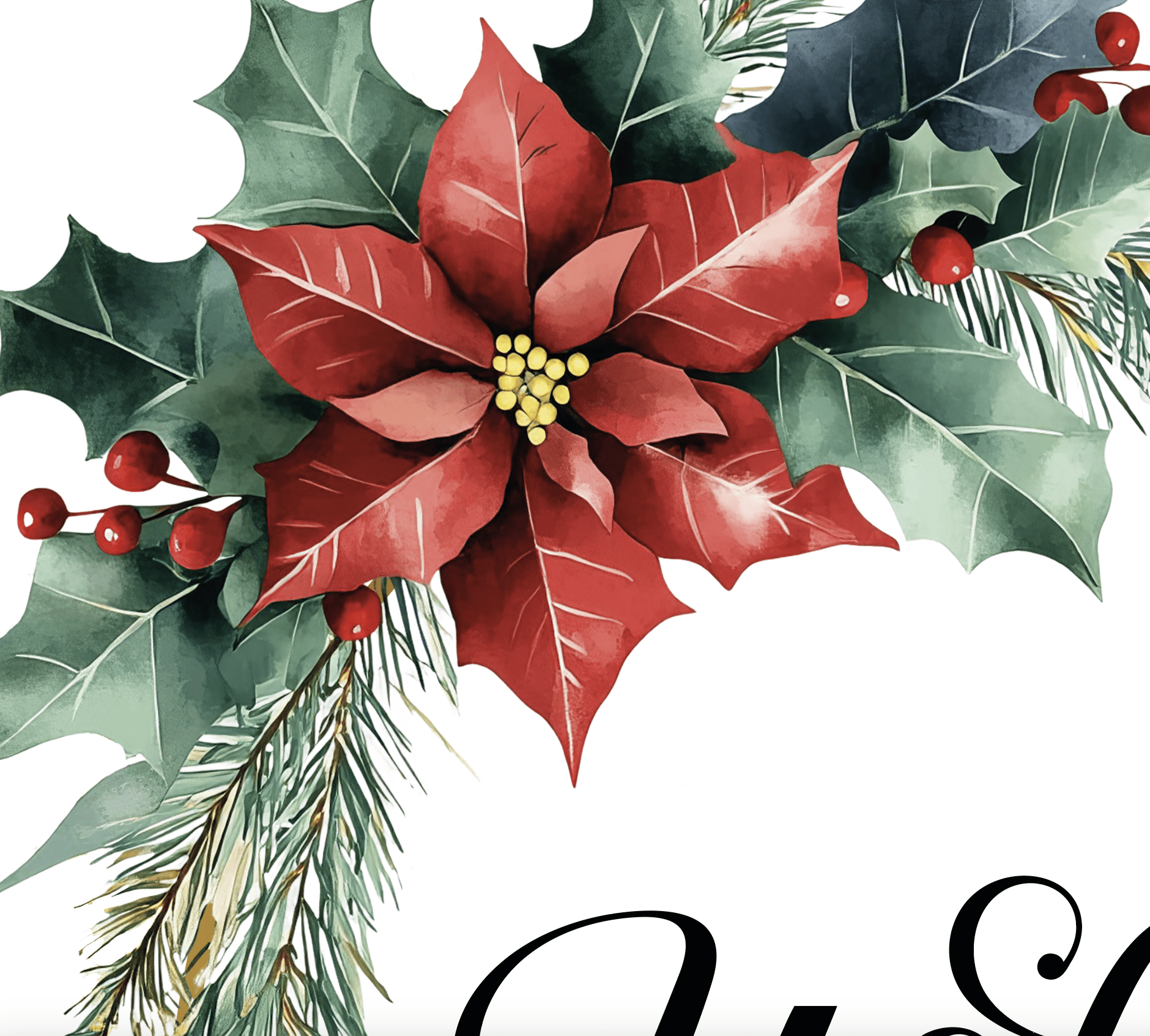 traditional christmas wedding welcome sign