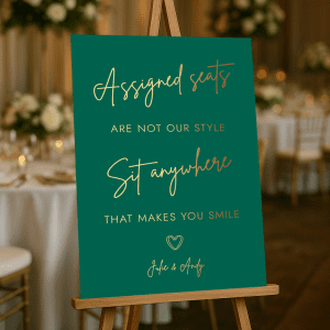 emerald wedding sign