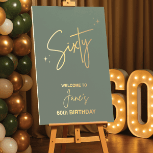 welcome sign for 60th birthday