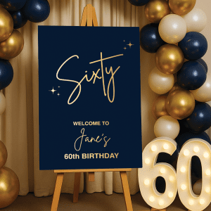 welcome to 60th birthday sign