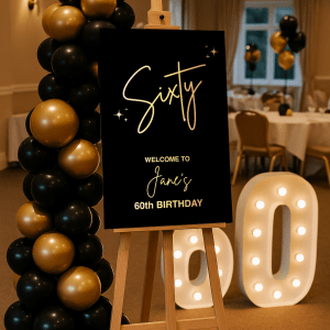 60th birthday welcome sign