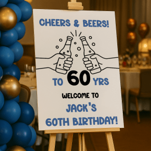 mens 60th birthday sign