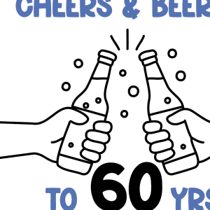 mens 60th birthday sign - cheers beers