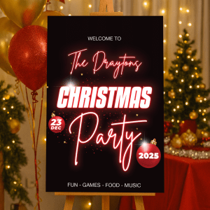 christmas party sign