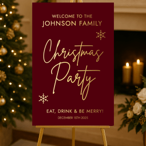 christmas party welcome sign