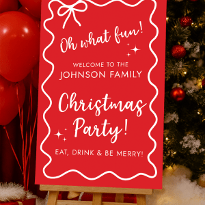 personalised christmas party sign