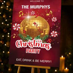 seasonal party entrance sign - personalised Christmas party welcome board