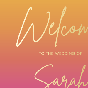 island glow ombre wedding sign