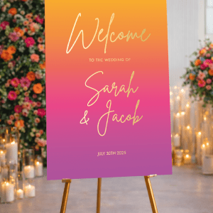 ombre wedding sign