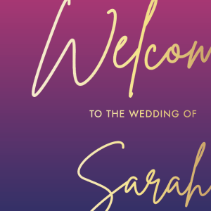 pink sapphire welcome sign