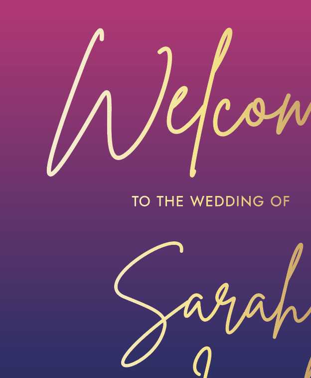 pink sapphire welcome sign