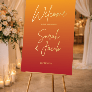 sunset wedding sign