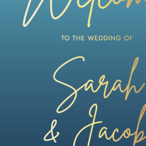 teal horizon wedding welcome sign