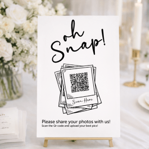 Modern QR Code Wedding Sign