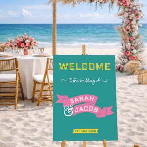 Palm Springs retro wedding sign
