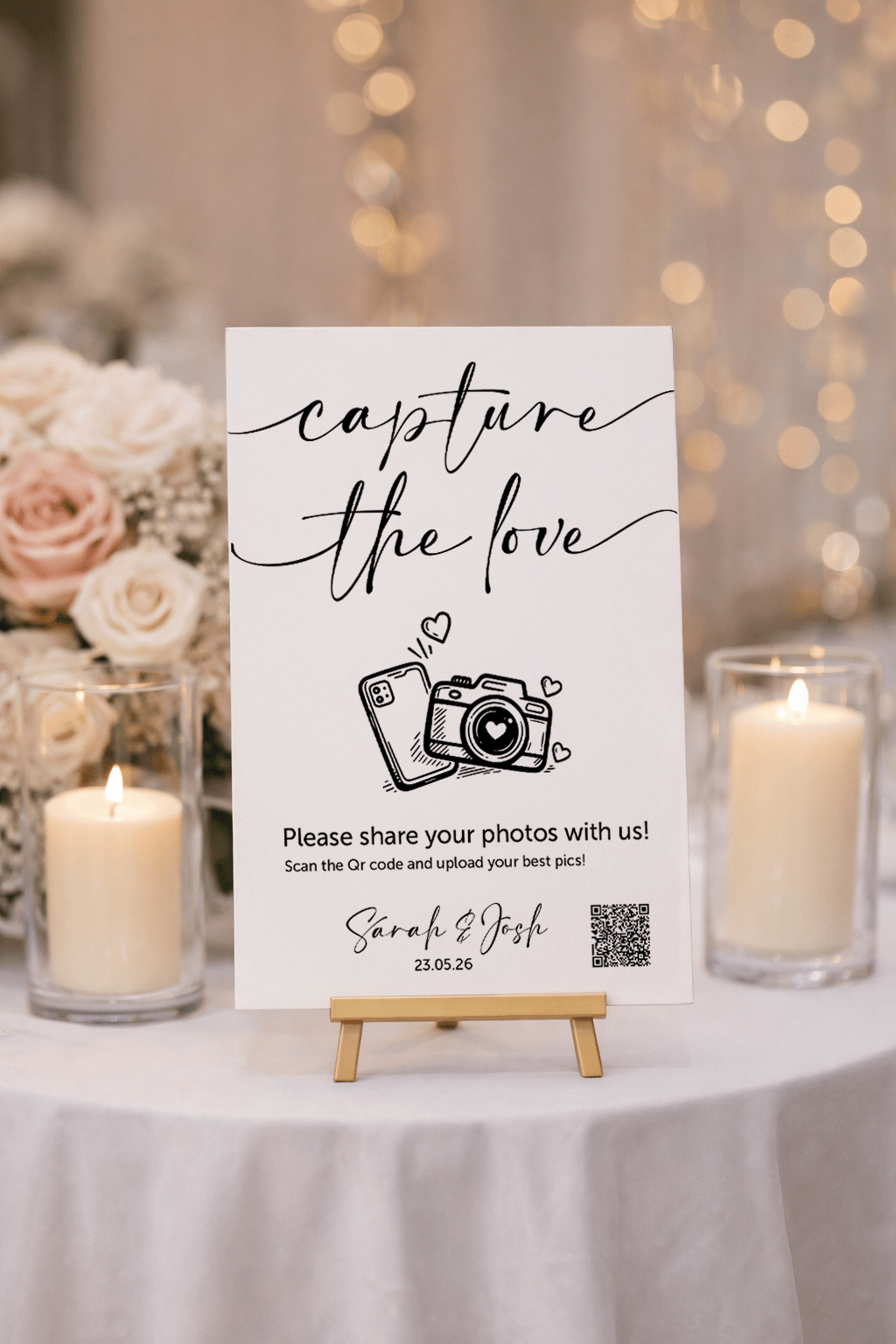 Wedding QR Code Photo Sign