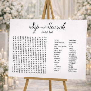 Wedding Word Search Sign