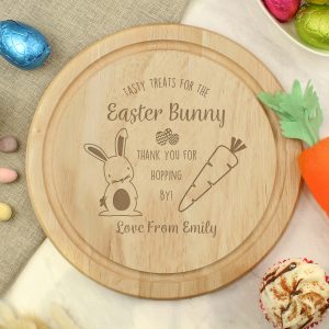 easter bunny wooden treats board