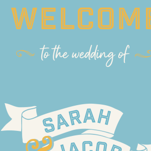 retro wedding sign