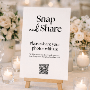 snap and share photo wedding sign