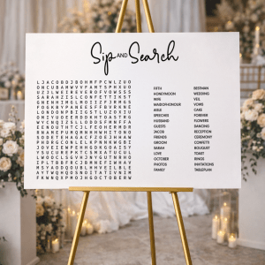 wedding reception games sign