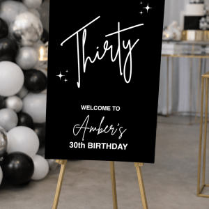 30th birthday party welcome sign