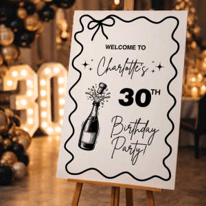 30th birthday welcome sign