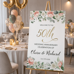 50th anniversary party entrance sign