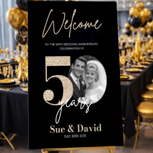50th anniversary welcome sign