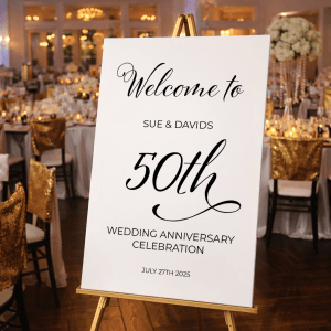 50th wedding anniversary welcome sign