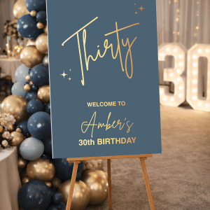 Dusty Blue 30th Birthday Welcome Sign