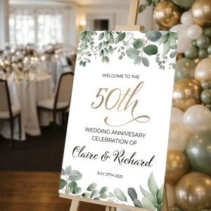 Eucalyptus 50th Anniversary Sign