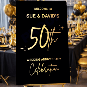 Golden Theme Anniversary Sign