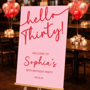 Hello Thirty Welcome Sign