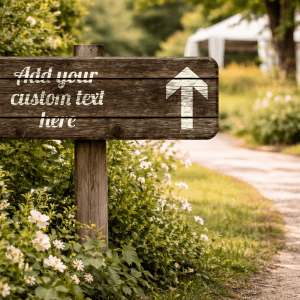 Wood Effect Wedding Direction Sign