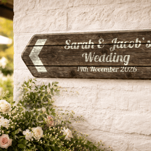 Rustic Wedding Direction Sign with arrow