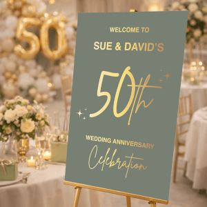 Stylish 50th anniversary sign