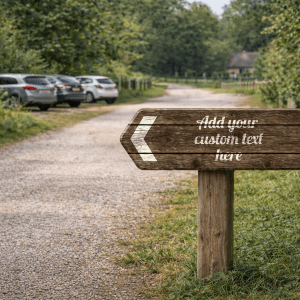 Wood Effect Wedding Direction Sign