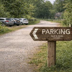 Wooden Wedding Direction Sign