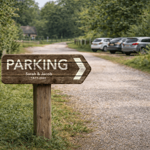 Wooden Wedding Direction Sign right