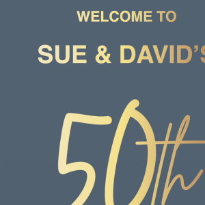 bespoke golden anniversary sign