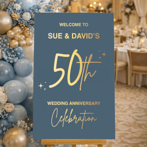 bespoke golden anniversary signage