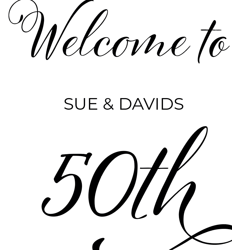 fiftieth wedding anniversary welcome sign