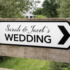 wedding street sign