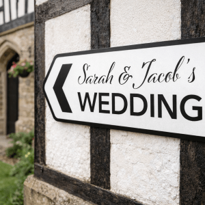 wedding street sign left